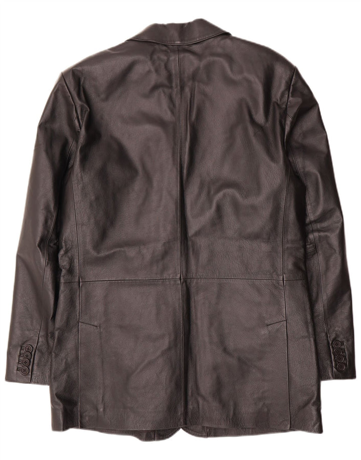 VINTAGE Herre 2-knaps læderblazerjakke UK 40 Large Black