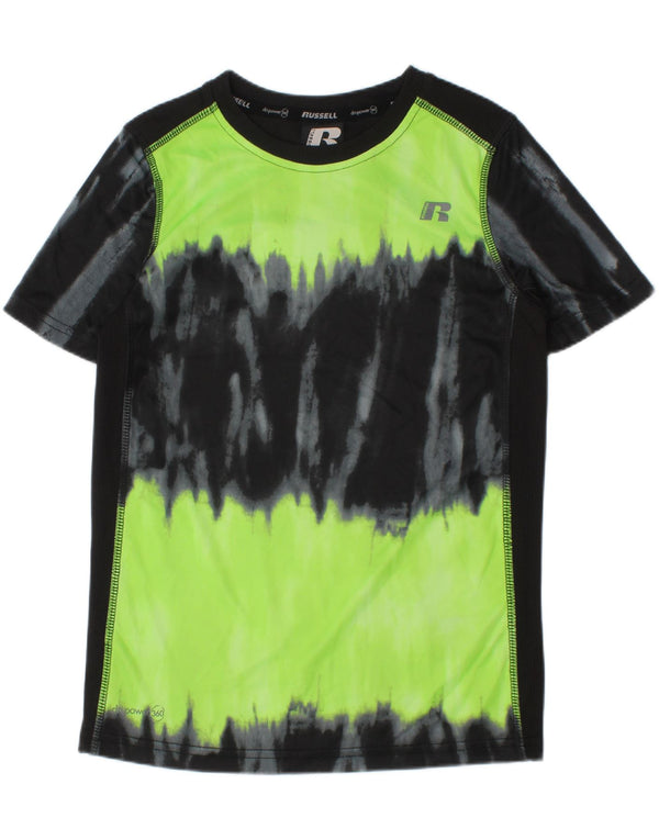 Russell Athletic Boys T-Shirt Top 7-8 år Medium Black Tie Dye Polyester