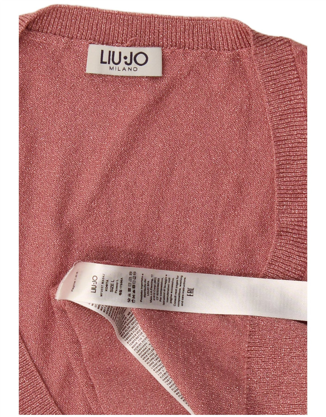Liu Jo Dame Oversized V-hals sweater UK 16 Large Pink Viscose