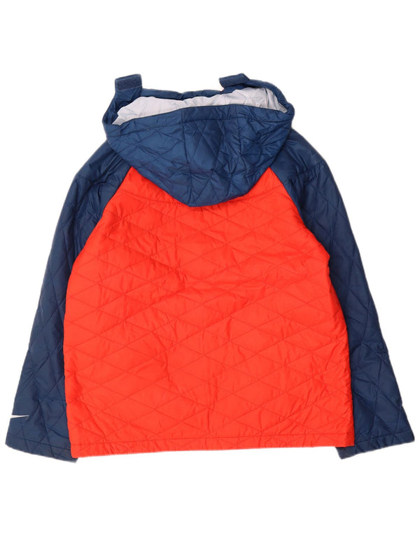 Nike quiltet jakke med hætte til drenge 13-14 år XL Orange Colourblock Polyester