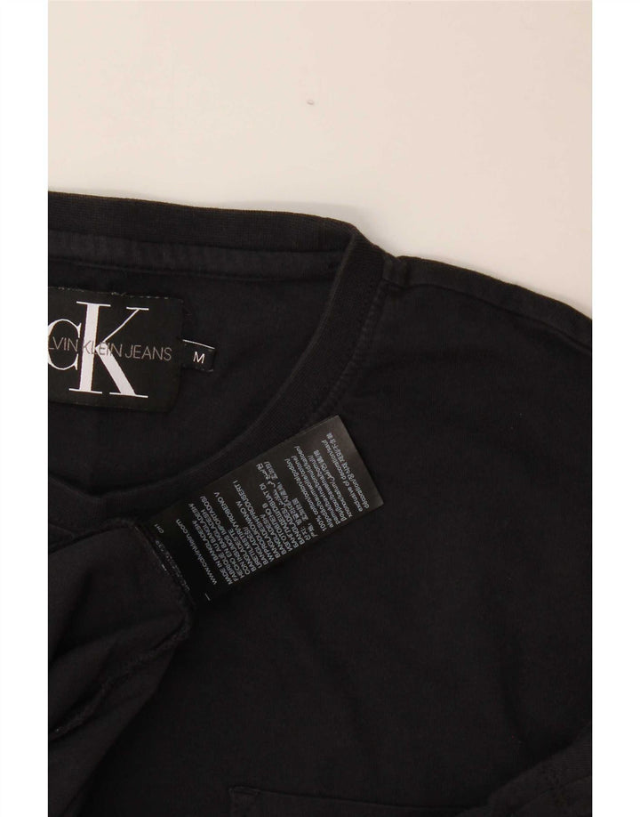 Calvin Klein Herre grafisk T-shirt Top Medium Sort Bomuld