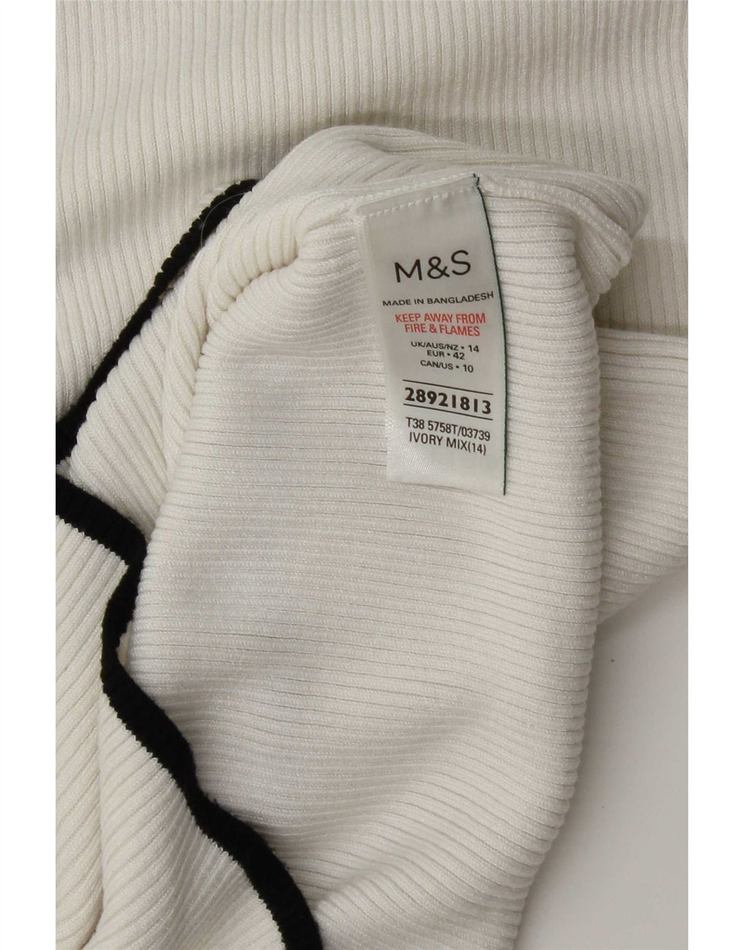 Marks & Spencer Damevest Top UK 14 Large White Viscose