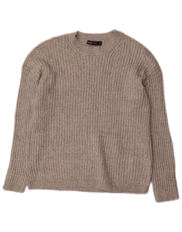 Marks & Spencer dametrøjetrøje med rund hals DK 12 mellemgrå polyester