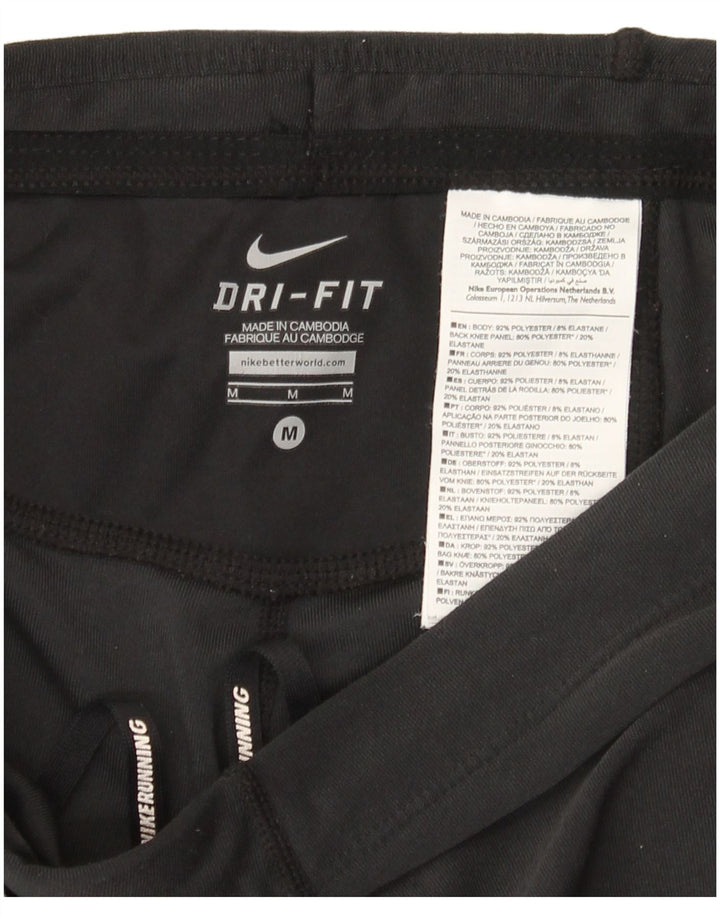 Nike Dame Dri Fit Leggings UK 12 Medium Sort Polyester