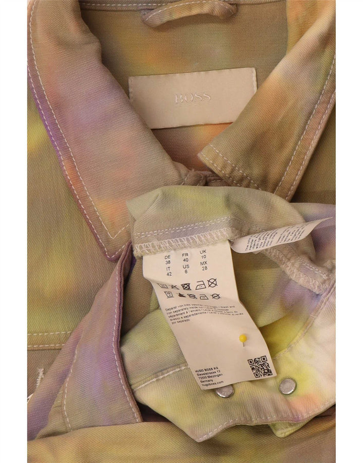 Hugo Boss Dame denimjakke UK 10 Small Multicolor Tie Dye Bomuld