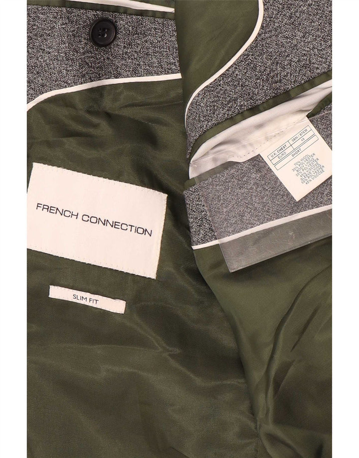 French Connection Herre 2 Button Blazer Jacket UK 38 Medium Grey Flecked