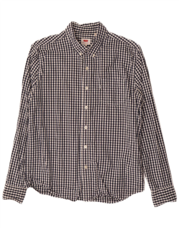 LEVI'S Herreskjorte Medium Marineblå Gingham Bomuld