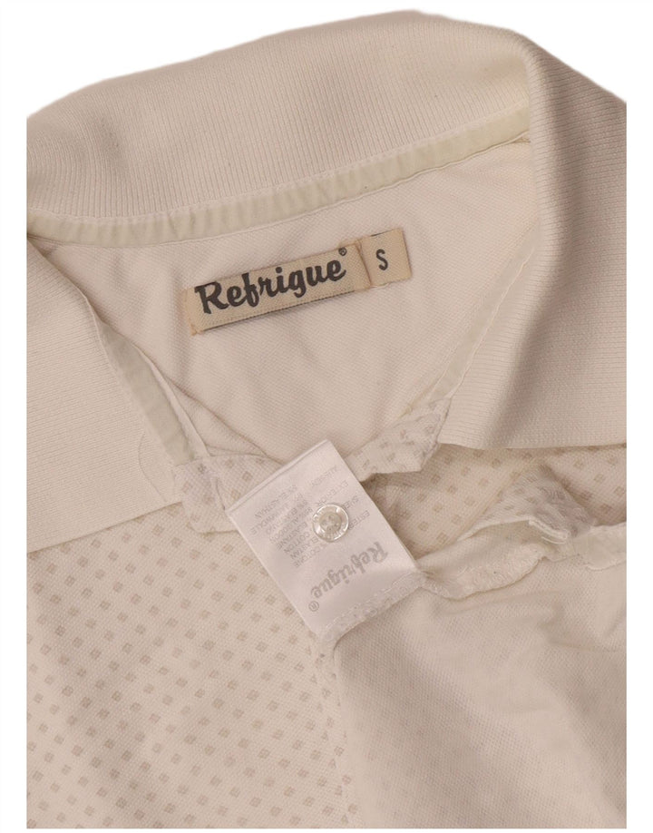 Refrigue Dame Polo Shirt UK 10 Small White Argyle/Diamond Cotton