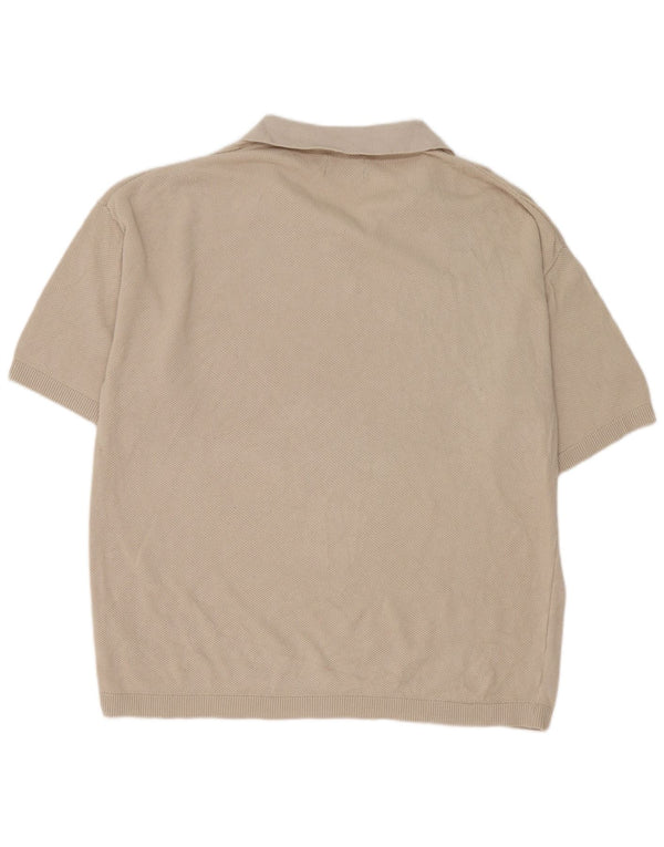 Jack & Jones Herre Kortærmet Polo Neck Jumper Sweater XL Beige Bomuld