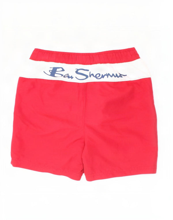 Ben Sherman drenge grafiske svømmeshorts 7-8 år rød farveblok