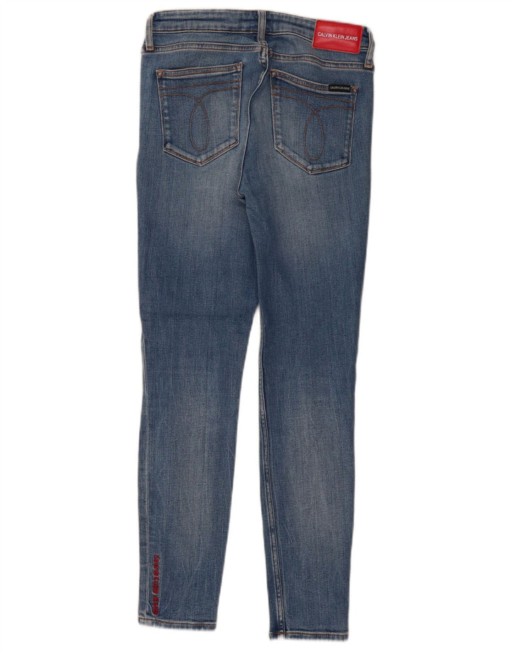 CALVIN KLEIN Dame Skinny Jeans W27 L28 Blå Bomuld