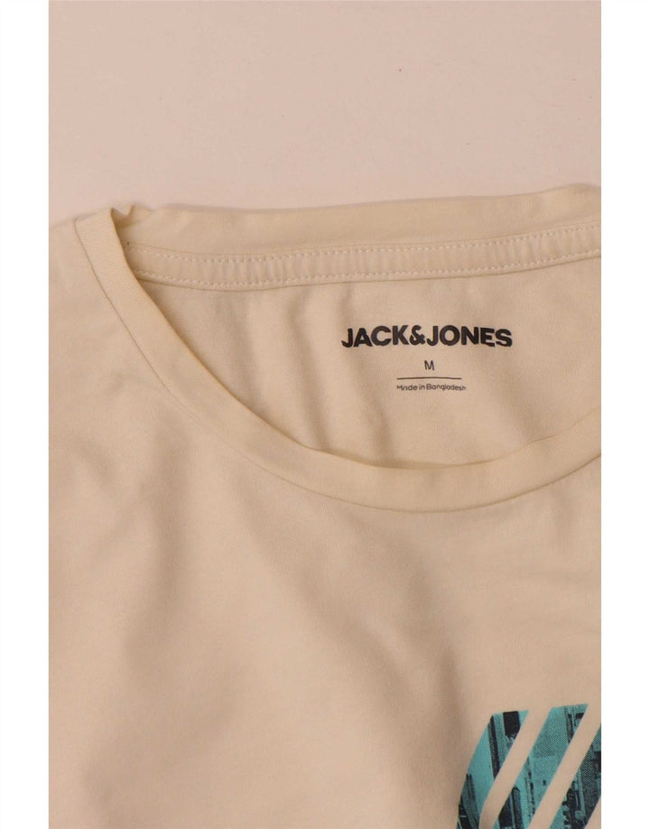 Jack & Jones Herre grafisk T-shirt Top Medium Hvid Bomuld