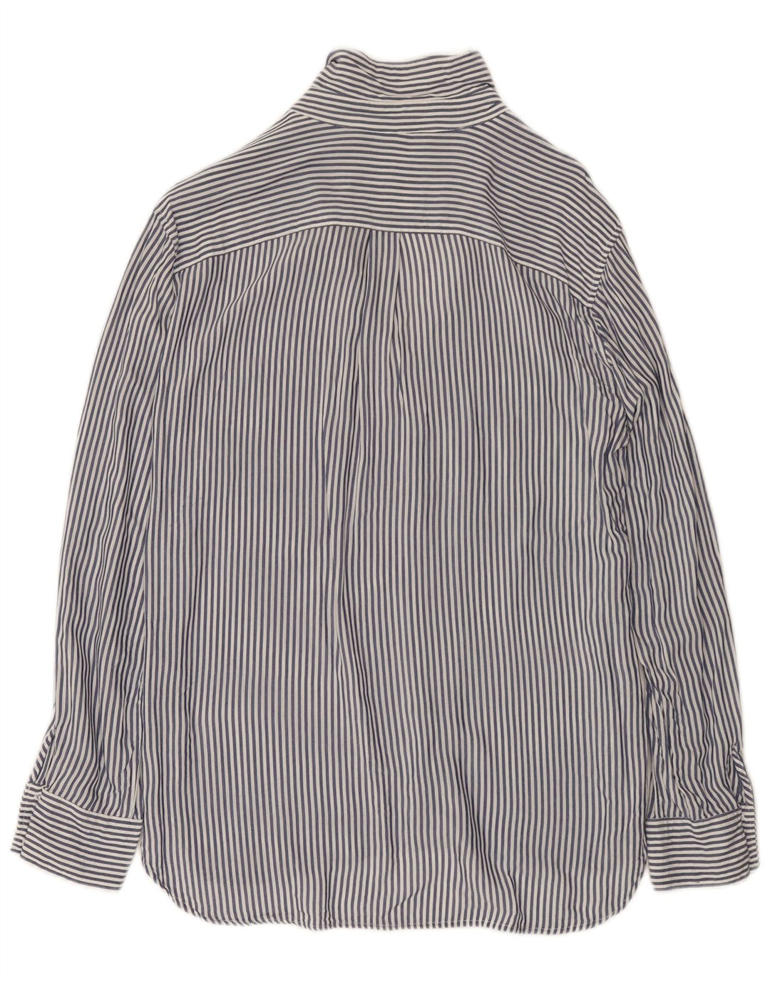 Zara Dameskjorte UK 14 Medium Navy Blue Pinstripe