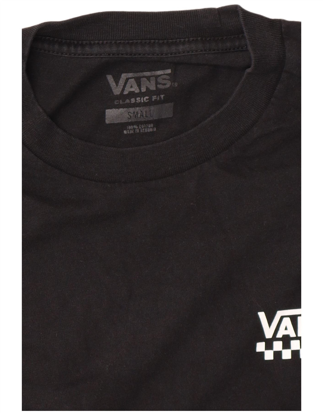 VANS Mens Classic Fit T-Shirt Top Small Black Cotton