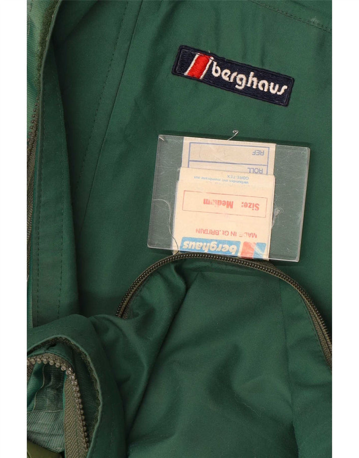 Berghaus Regnfrakke med hætte til mænd UK 38 Medium Green Nylon