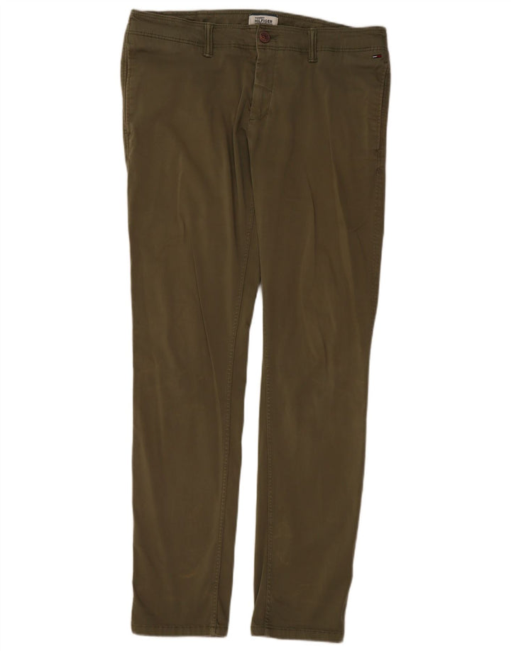 TOMMY HILFIGER Slim Chino-bukser til mænd W31 L32 Khaki Bomuld