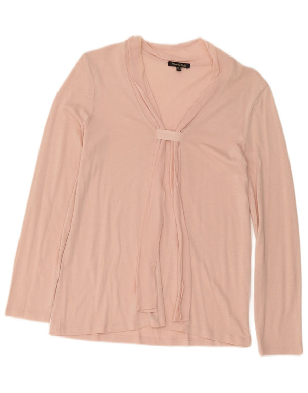 Massimo Dutti Womens Long Sleeve Blouse Top UK 10 Small Pink
