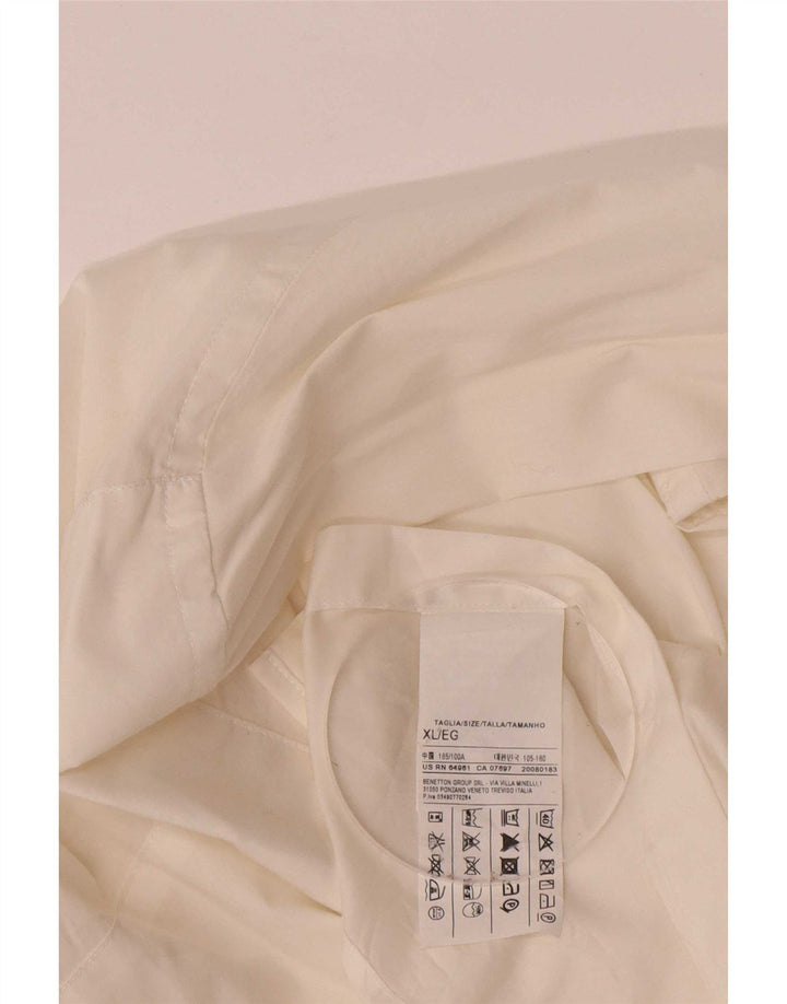 Benetton Herreskjorte XL Hvid Bomuld