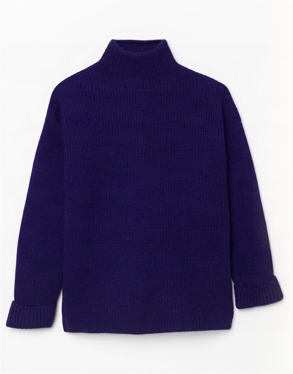 Karen Millen Dame Turtle Neck Jumper Sweater UK 14 Medium Purple