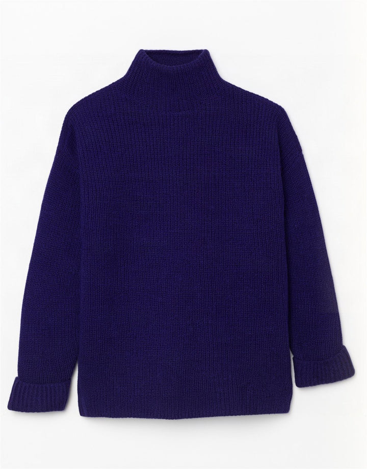 Karen Millen Dame Turtle Neck Jumper Sweater UK 14 Medium Purple