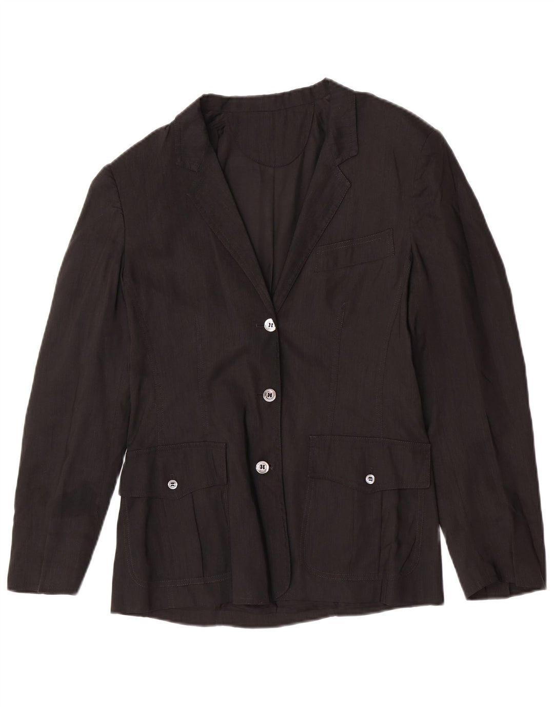 Penny Black Dame 3 Button Blazer Jacket UK 12 Medium Black Linen