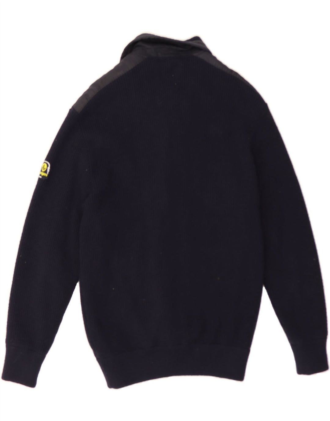 NAVIGARE Mens Cardigan Sweater Large Navy Blue Wool Vintage Navigare and Second-Hand Navigare from Messina Hembry 