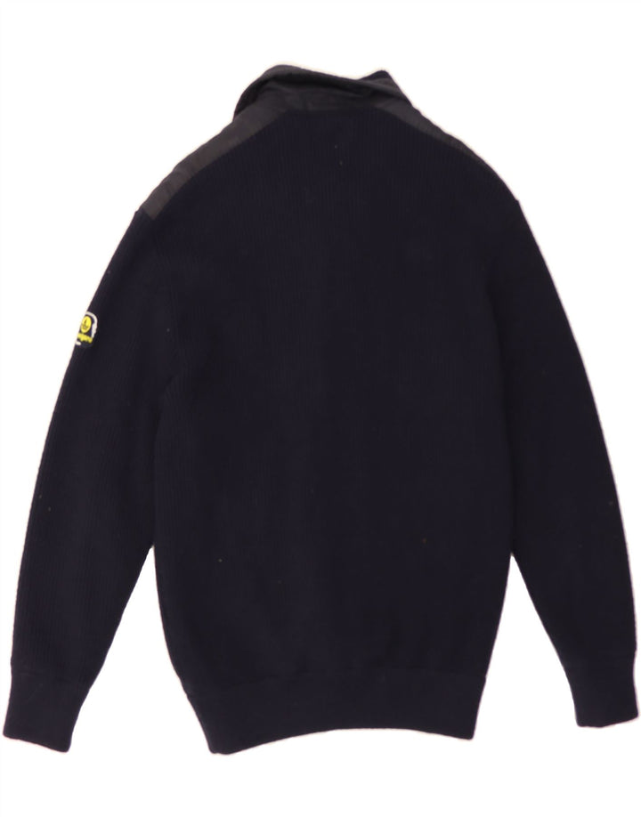 NAVIGARE Mens Cardigan Sweater Large Navy Blue Wool Vintage Navigare and Second-Hand Navigare from Messina Hembry 