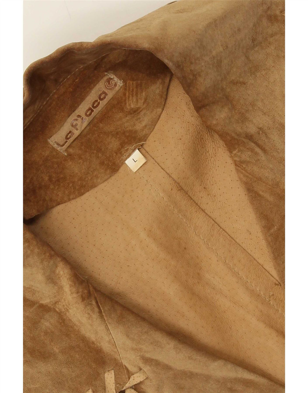 Vintage Dame 2 Knaps Ruskind Blazer Jacket UK 14 Large Beige