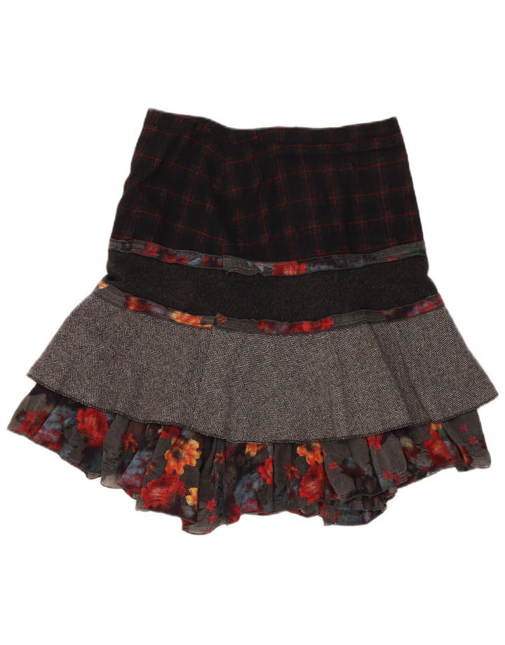 Bellissima Damedelt nederdel W32 Stor flerfarvet Patchwork-uld