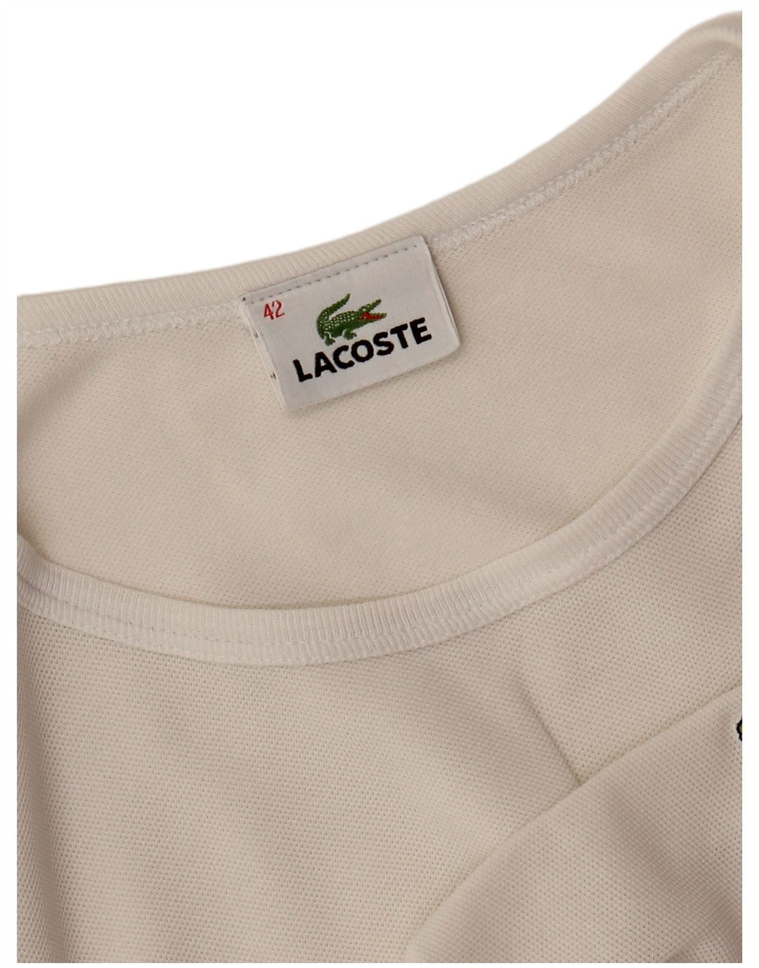 LACOSTE T-shirt top til kvinder Str. 42 Large Hvid