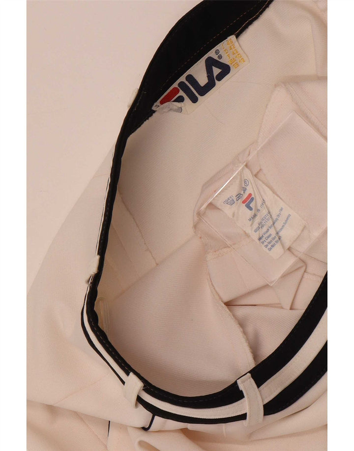 Fila Dame Mini Tennis Nederdel UK 12 Medium Hvid Stribet Polyester