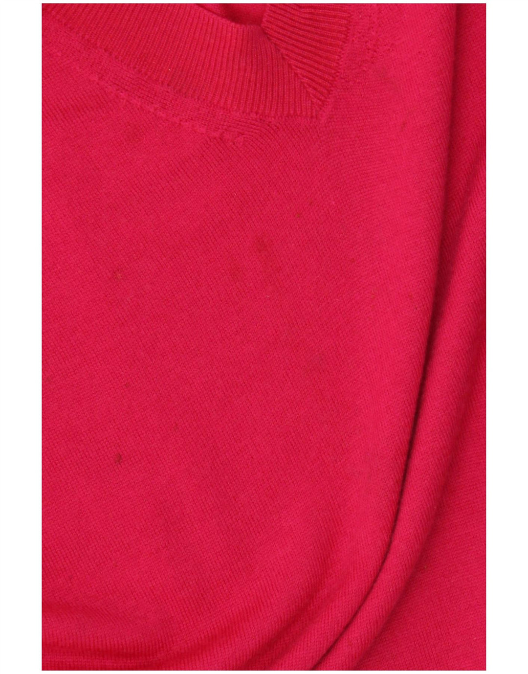 Marks & Spencer Dame V-hals sweater UK 14 Medium Pink Merino Uld