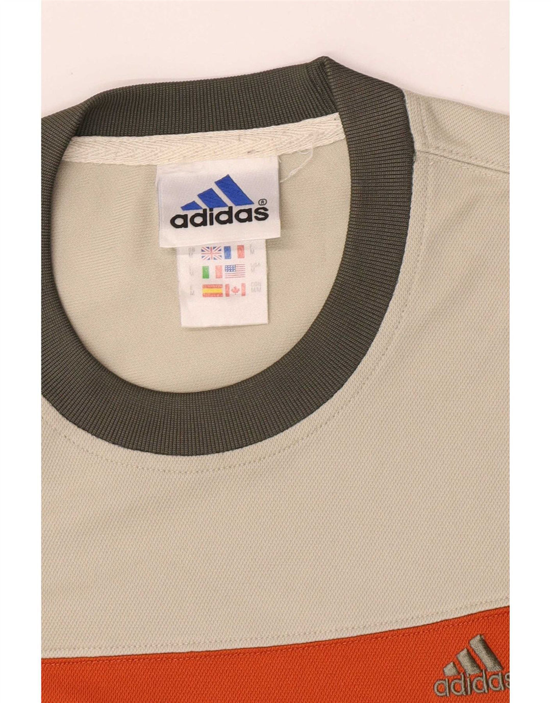 Adidas Herre T-shirt Top Medium Beige Colourblock Polyester