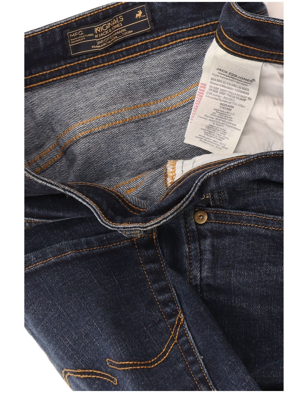 Jack & Jones Herre Slim Jeans W34 L32 Marineblå Bomuld