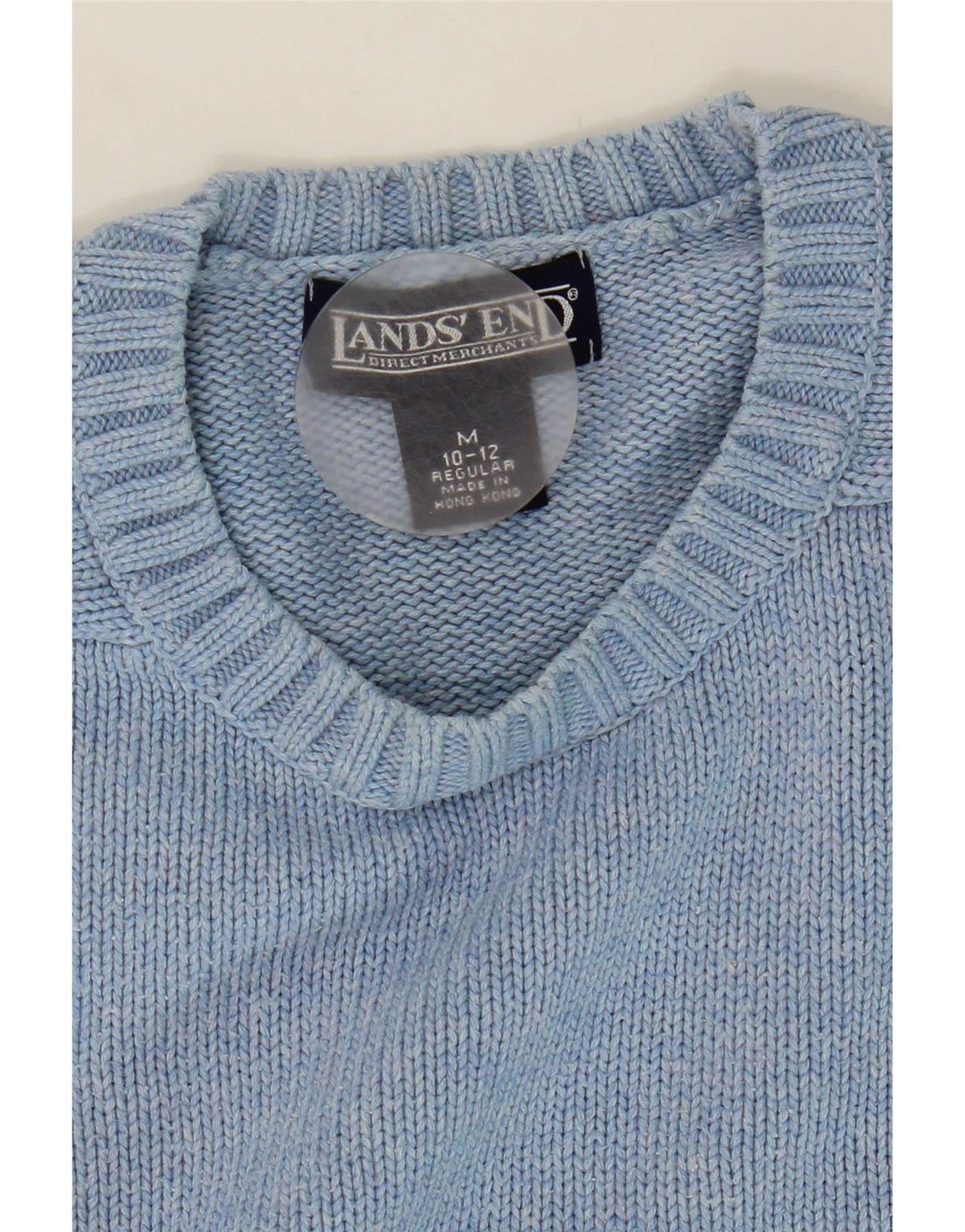 Lands End Dame Jumper Sweater UK 10/12 Medium Blue Cotton