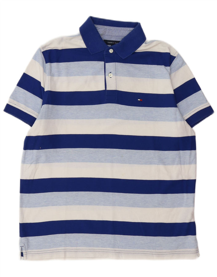 TOMMY HILFIGER Poloshirt til mænd mellemblå stribet bomuld