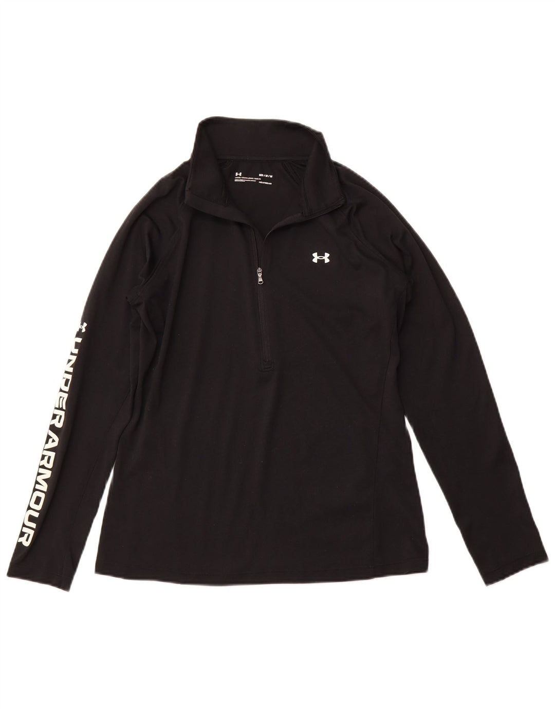 UNDER ARMOR Dame lynlåshals grafisk top langærmet UK 14 Medium Sort