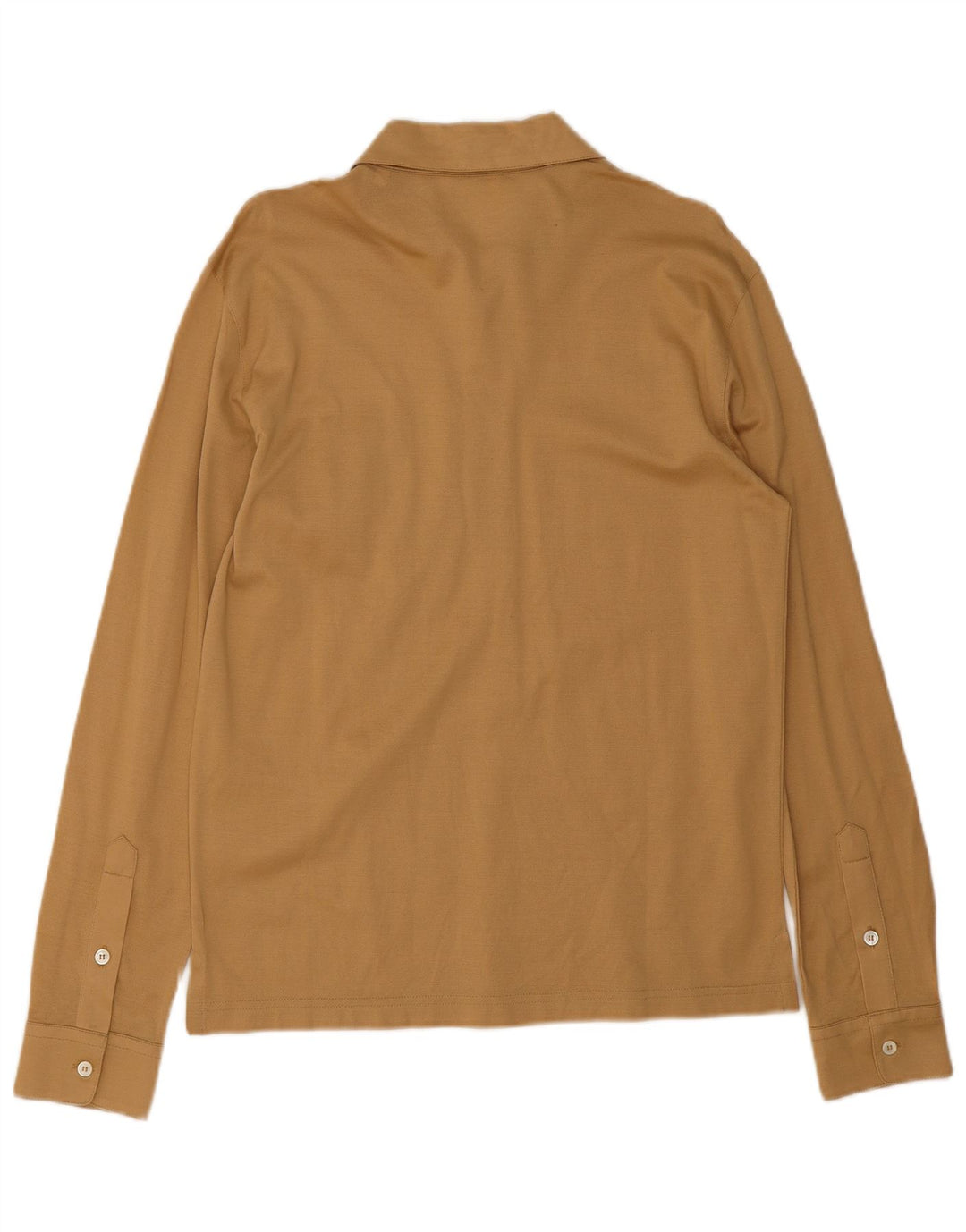 Vintage langærmet poloshirt til mænd, medium beige