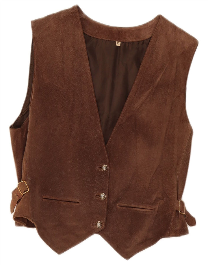 Vintage dame ruskind vest IT 42 medium brun