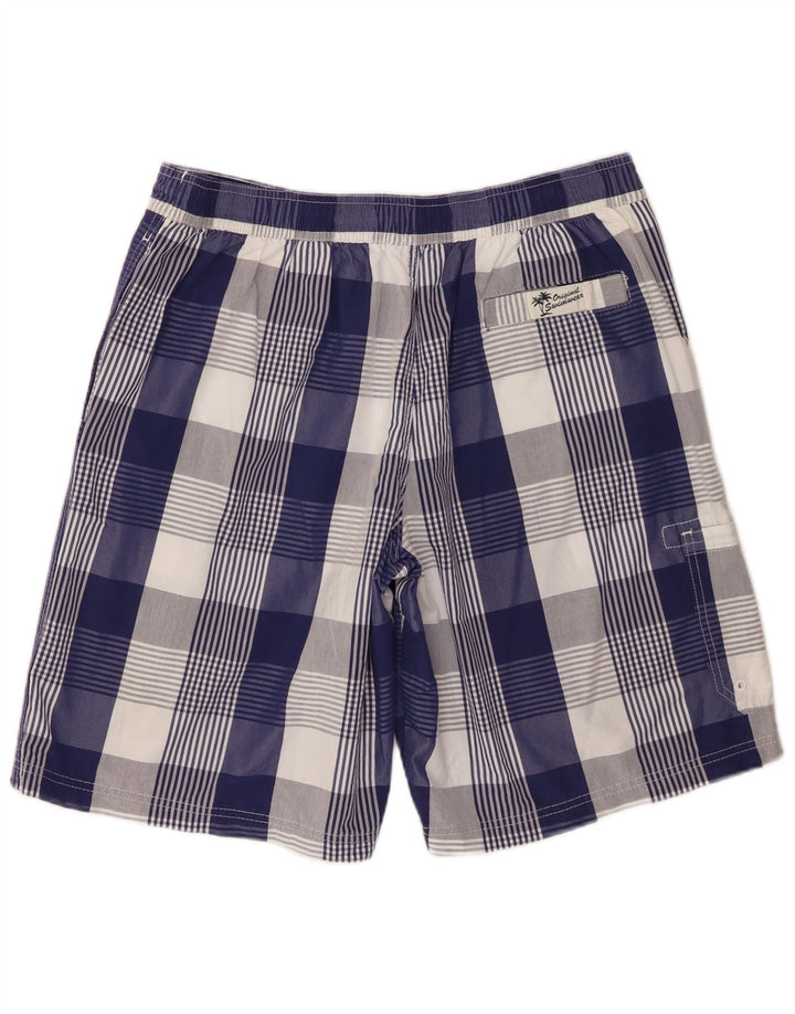 Marks & Spencer Herre Blue Harbor svømmeshorts Store blå ternet bomuld