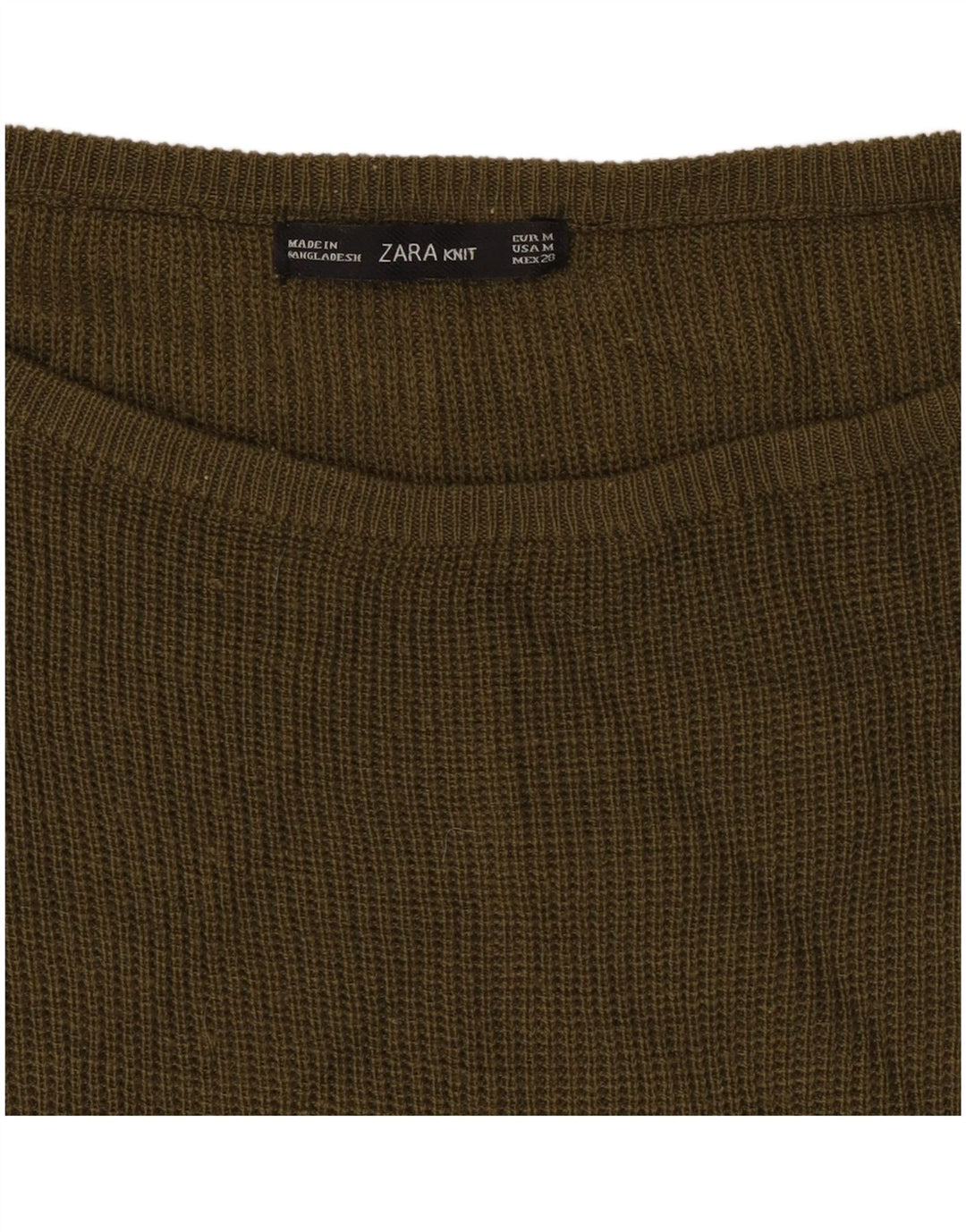 Zara Dame Boat Neck Jumper Sweater UK 14 Medium Khaki