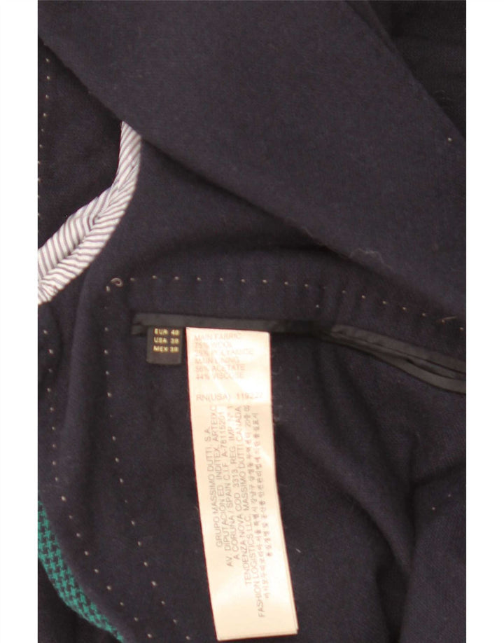 Massimo Dutti Herre 2-knaps blazerjakke EU 48 Mellem marineblå uld