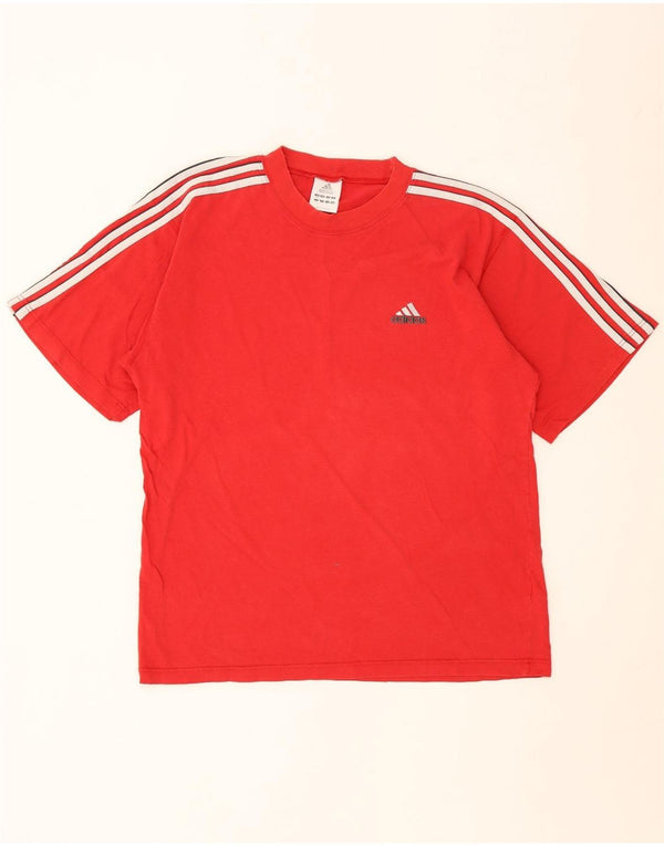 Adidas Herre T-Shirt Top UK 38/40 Medium Rød