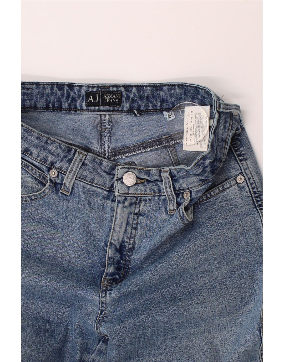 ARMANI Womens Bootcut Jeans W28 L29 Blue Cotton Vintage Armani and Second-Hand Armani from Messina Hembry 