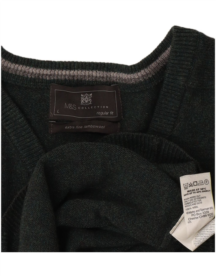 Marks & Spencer Dame Oversized V-hals sweater UK 16 Large Green