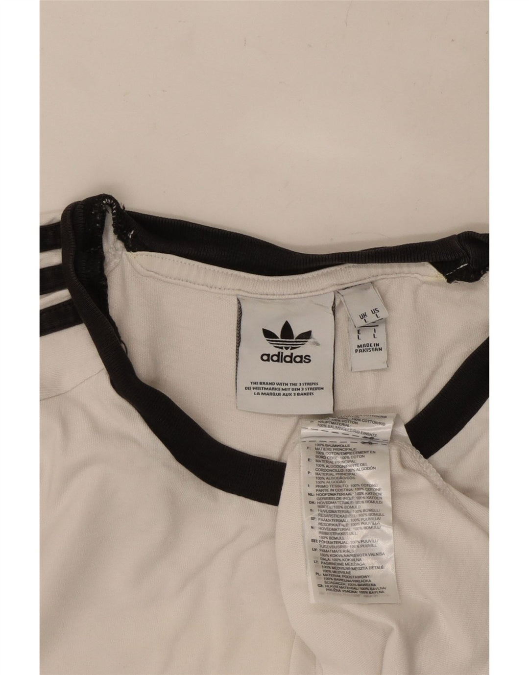 ADIDAS Herre T-Shirt Top Stor Hvid Bomuld