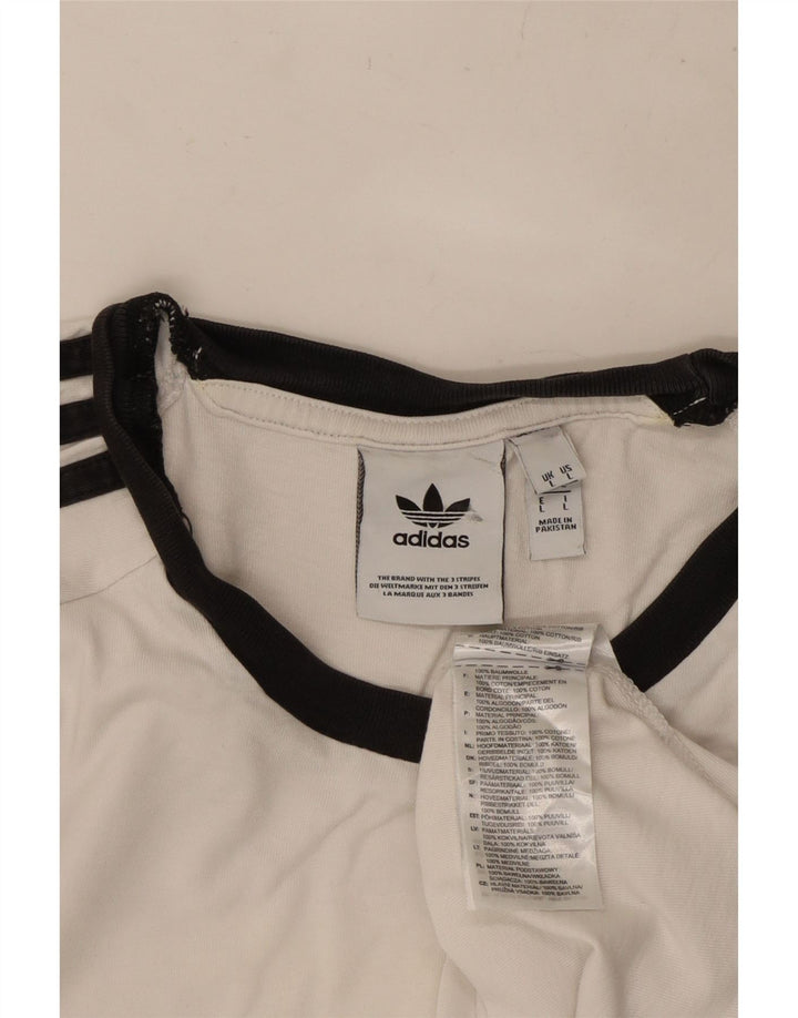 ADIDAS Herre T-Shirt Top Stor Hvid Bomuld