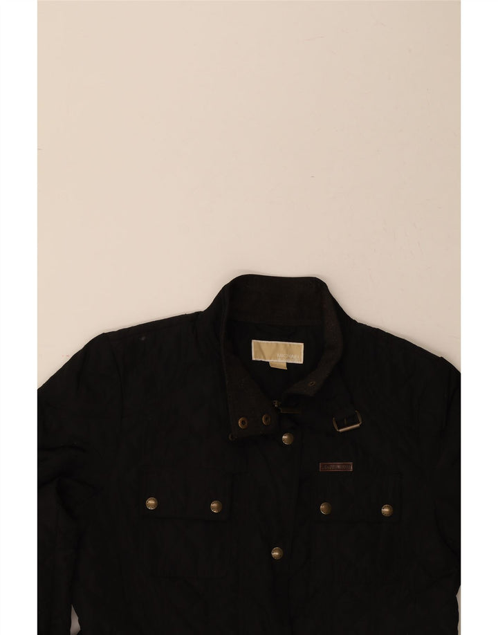 MICHAEL KORS Womens Quilted Jacket UK 16 Large Black Polyester Vintage Michael Kors and Second-Hand Michael Kors from Messina Hembry 