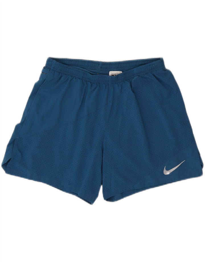 Nike Herre Dri Fit sportsshorts store blå polyester