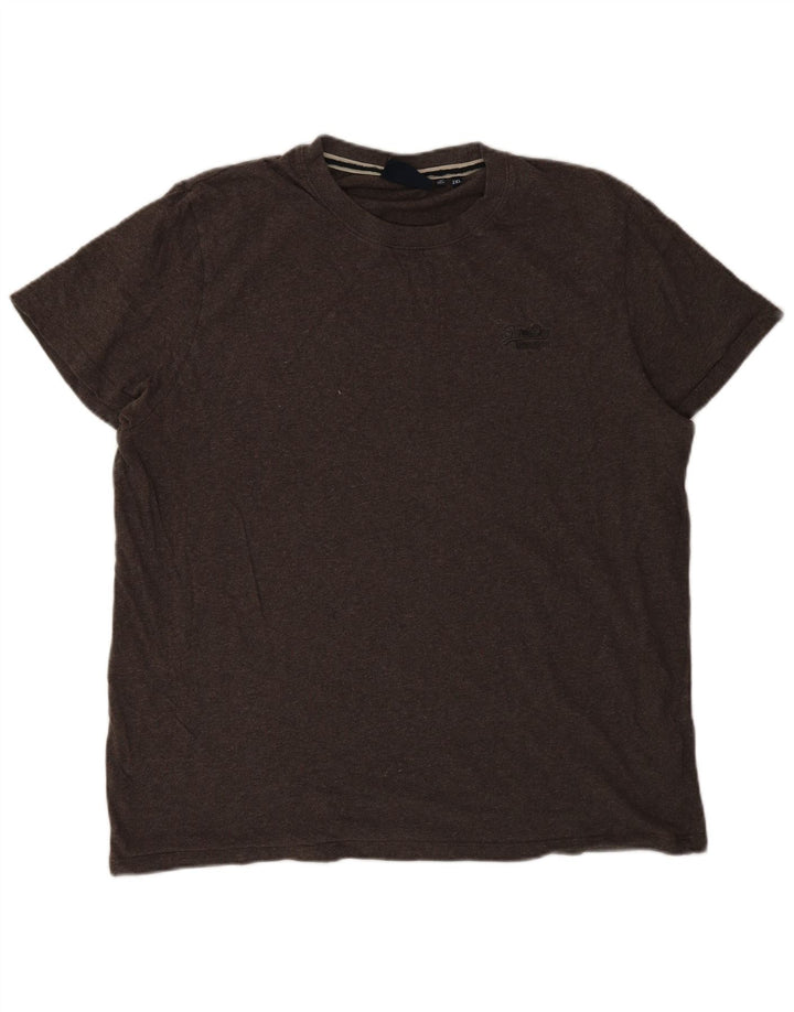 Superdry T-shirt top til mænd 2XL brun bomuld